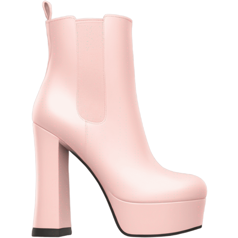 Pale pink platform heeled boots emoji