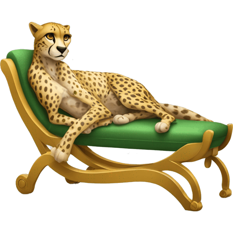 Humanoid cheetah chilling on a chaise longue emoji