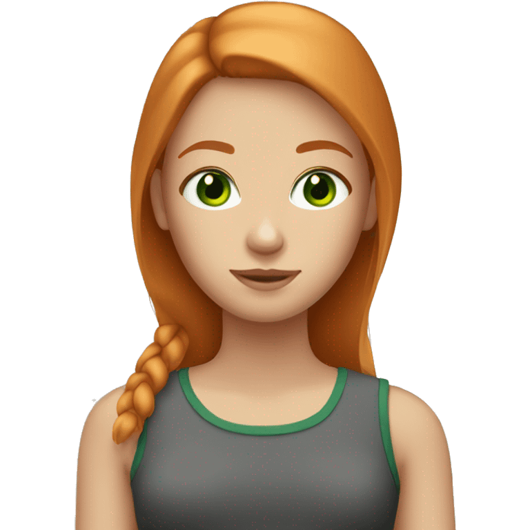 Girl with straight ginger hair and green eyes emoji