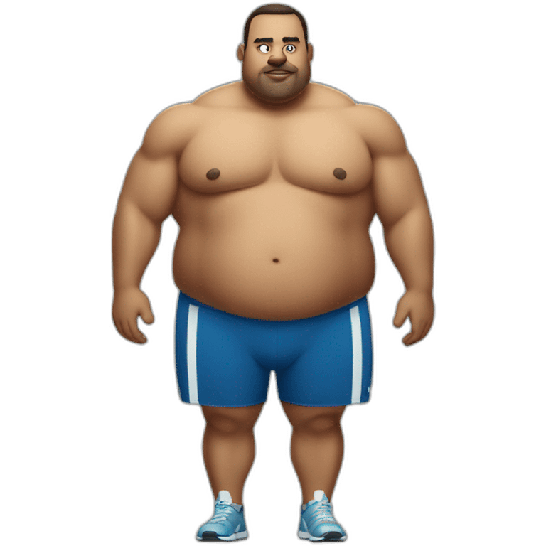 Fat man Portuguese in a gym emoji