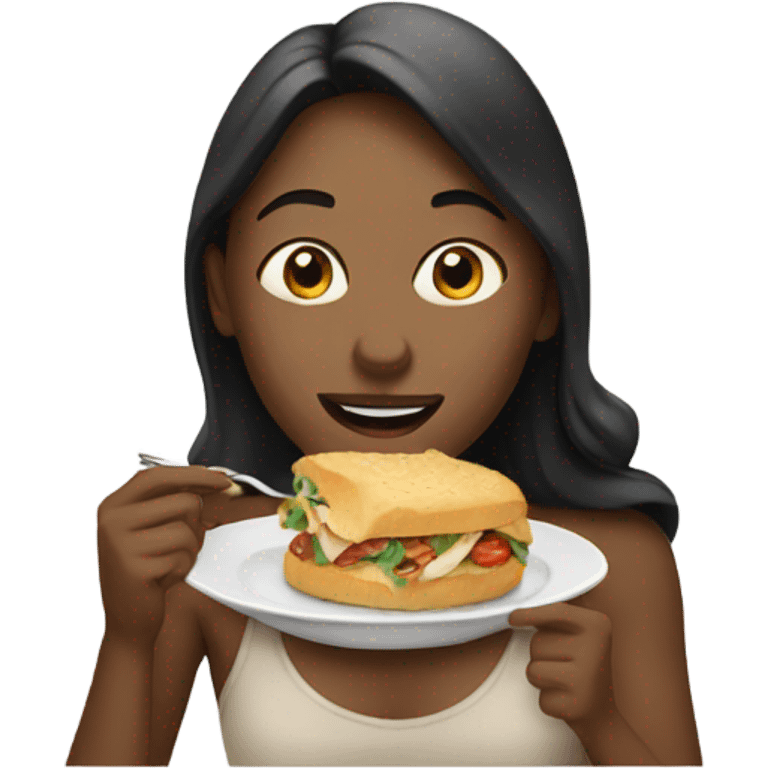 woman eating emoji