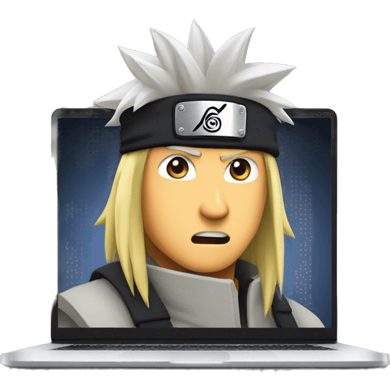 Naruto behind the MacBook emoji