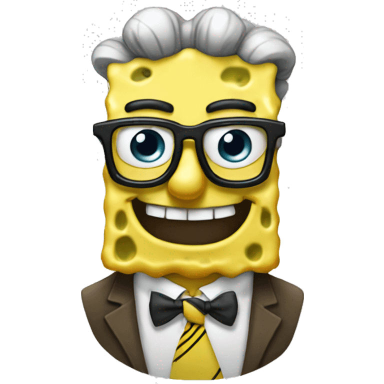 spongebob with nerd glasses emoji