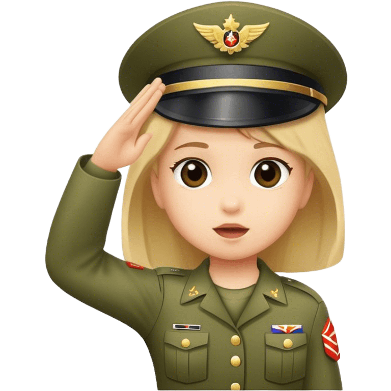 little girl soldier salute emoji