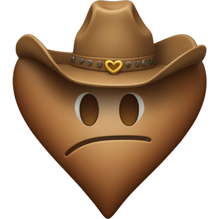 large heart with cowboy hat on top emoji