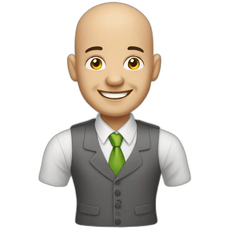 cheerful bald businessman like emoji