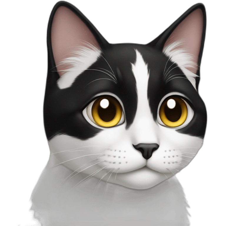 black white cat emoji