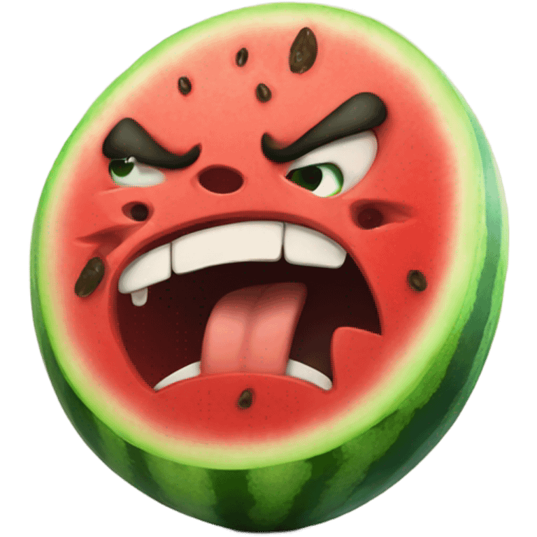 Angry watermelon emoji