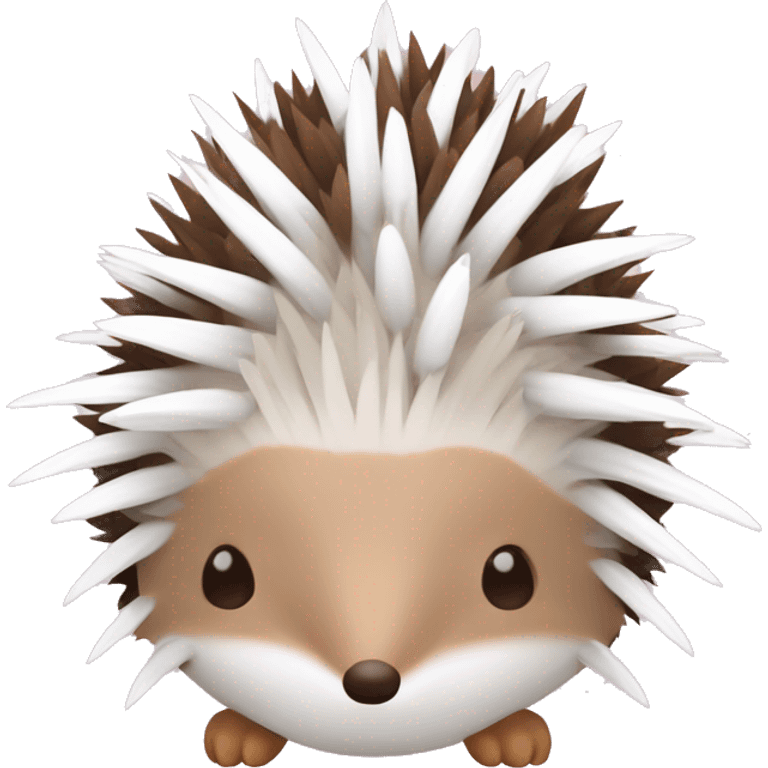 Hedgehog white brown quills one pink ear one brown ear different colored ears  emoji