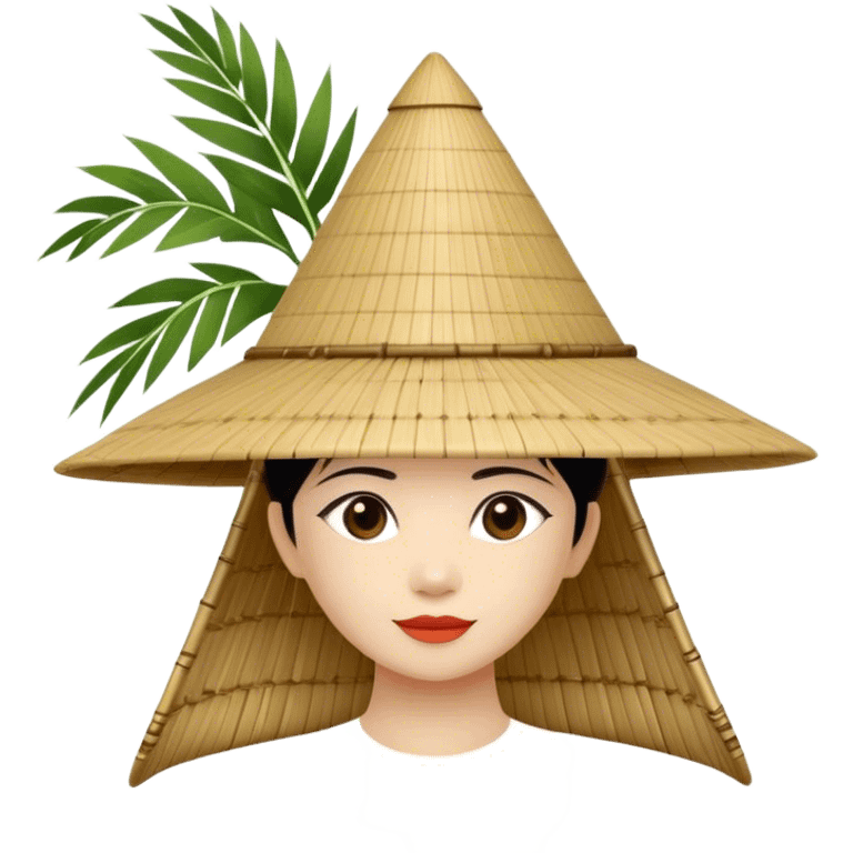 ​Cinematic Realistic Traditional Vietnamese Nón Lá, depicted as a delicately crafted conical hat made of bamboo and palm leaves with subtle texture and natural wear, evoking authentic cultural heritage, please show the hat only emoji