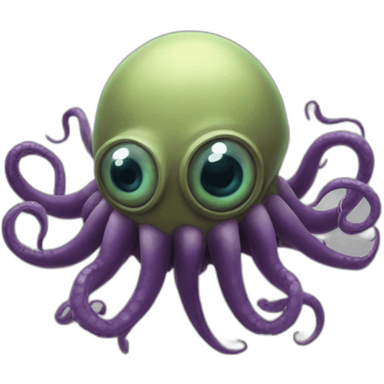 A beholder with one large central eye and several long tentacles, some of which have smaller eyes emoji