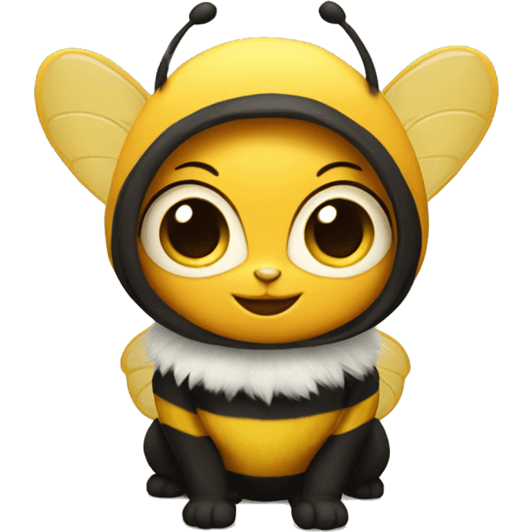 A bee wearing a cat costume emoji