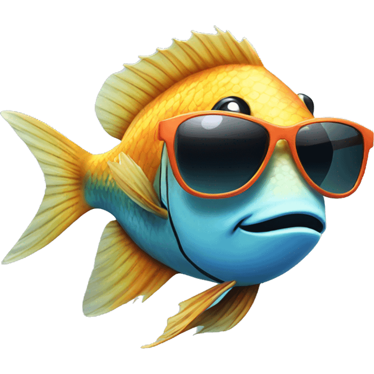 Chill tropical fish wearing sunglasses emoji