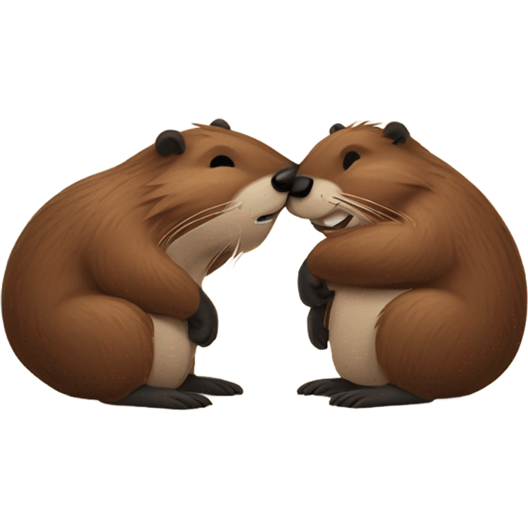 Two beavers in love emoji