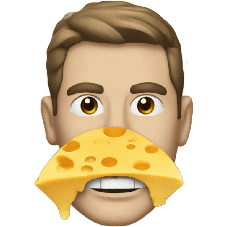 Man made out of cheese eating an eagle emoji