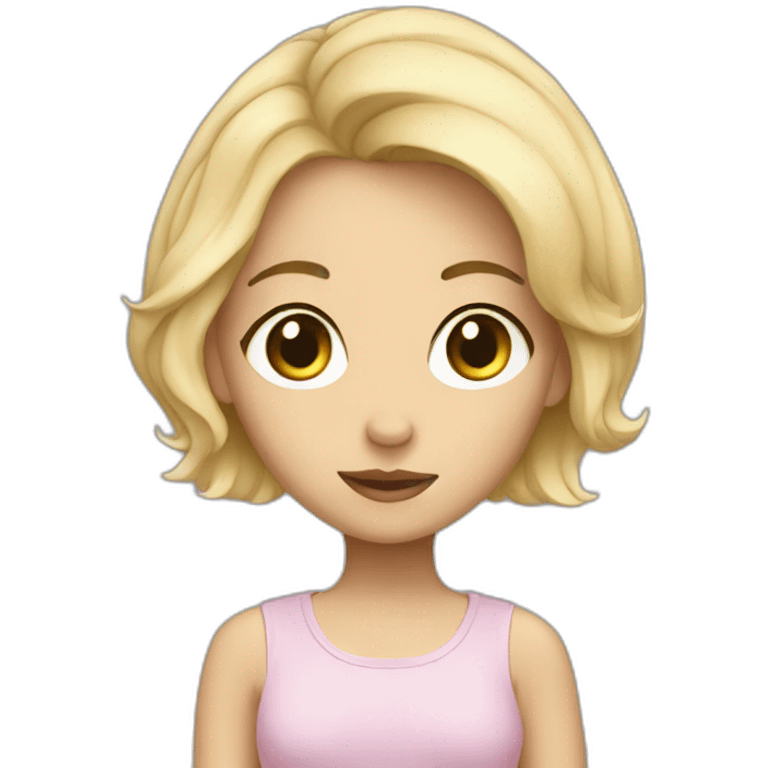 Blonde girl with big eyes and so short hair emoji