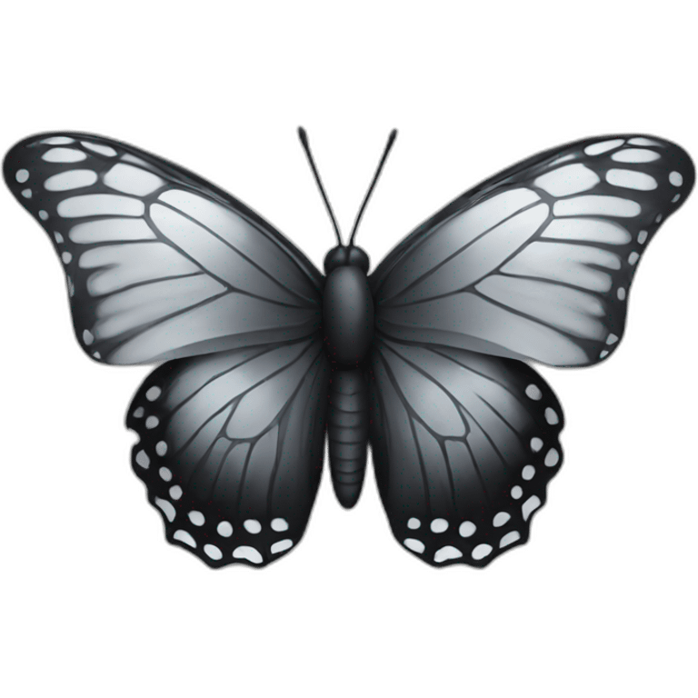 butterfly black and silver emoji