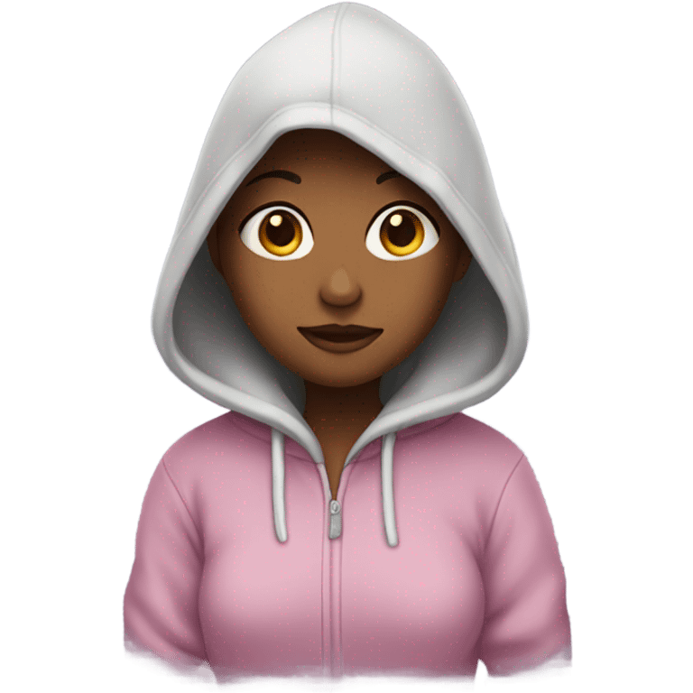 girl wearing a cozy hoodie  emoji