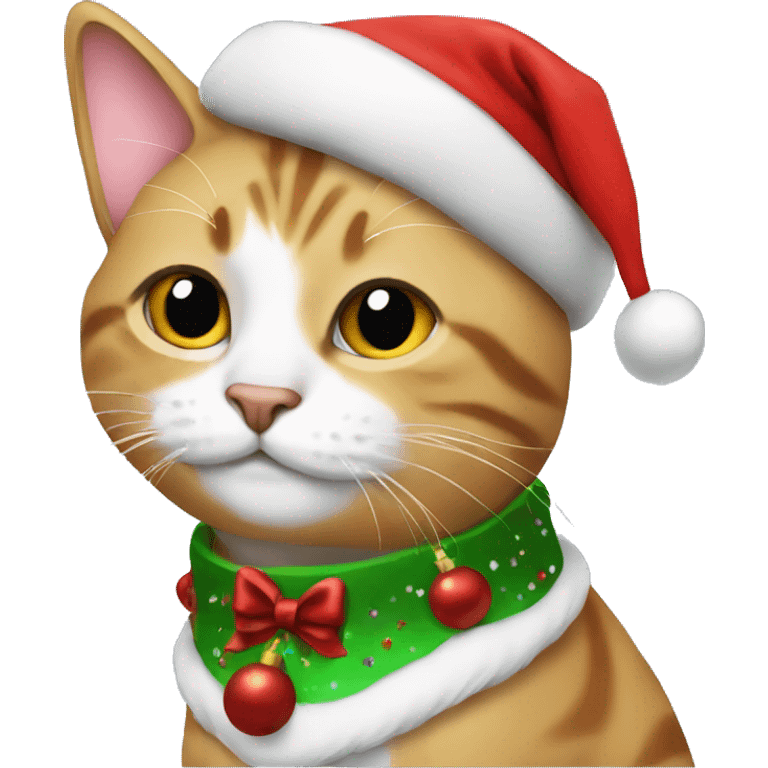 Cat wearing a Christmas outfit emoji