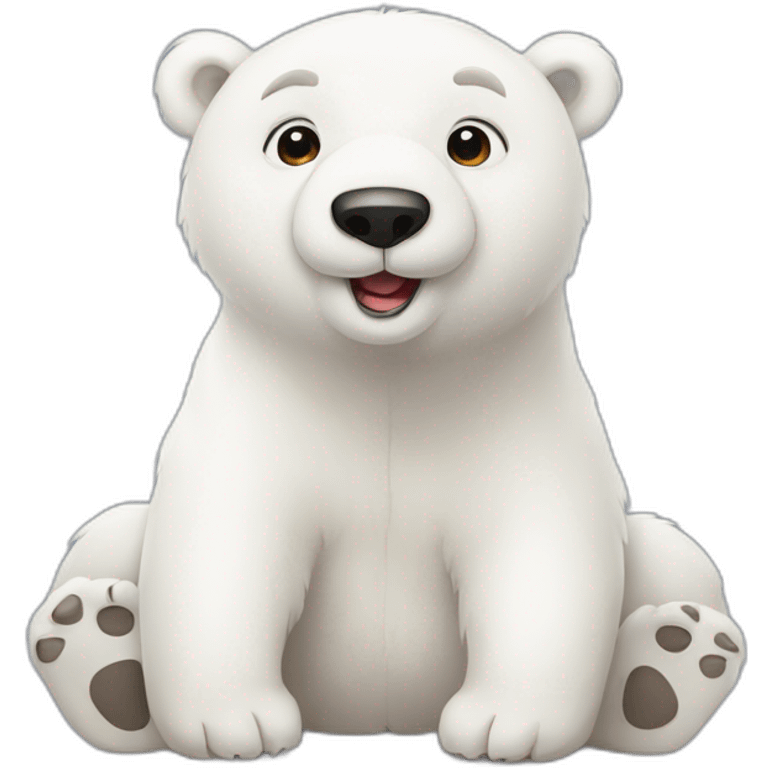 love cute polar bear emoji