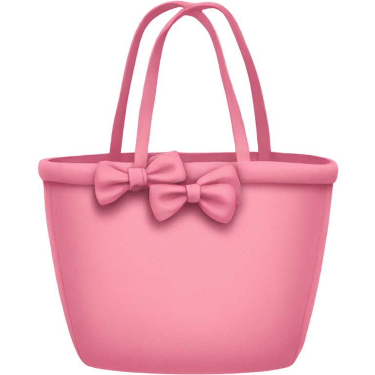 Tote bag with bows on it pink emoji