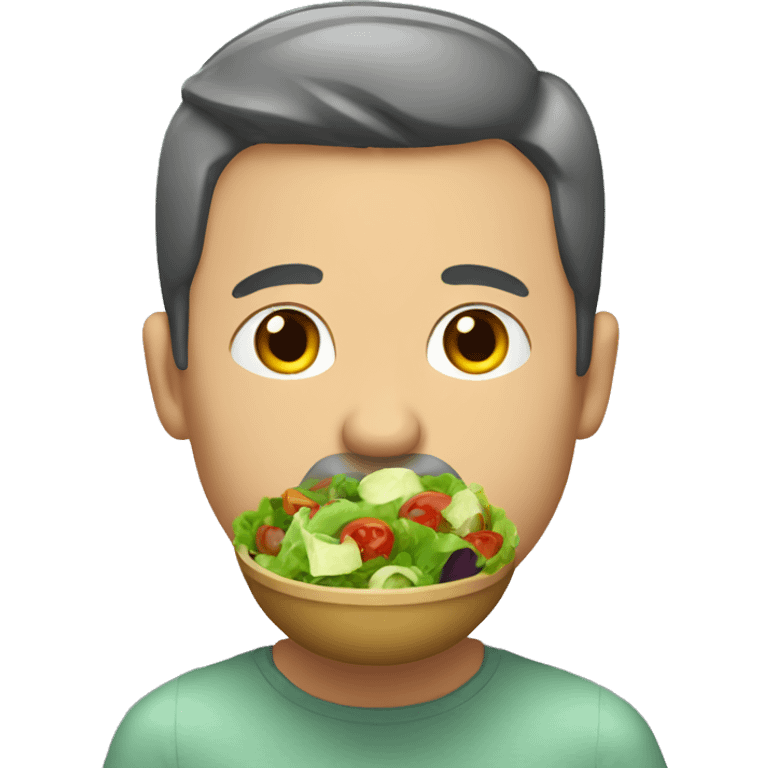 Man eating a salad  emoji