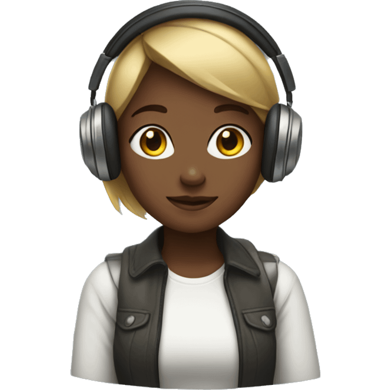 Girl with headphones  emoji