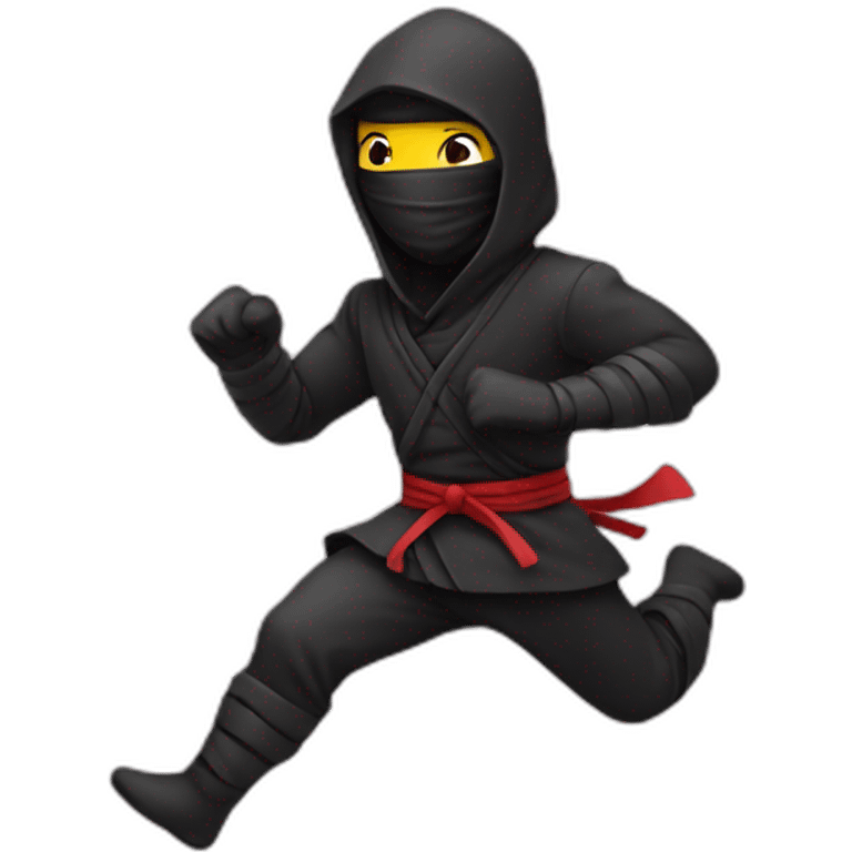 Ninja running with love emoji