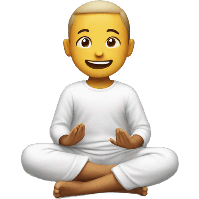 happy kid meditating emoji