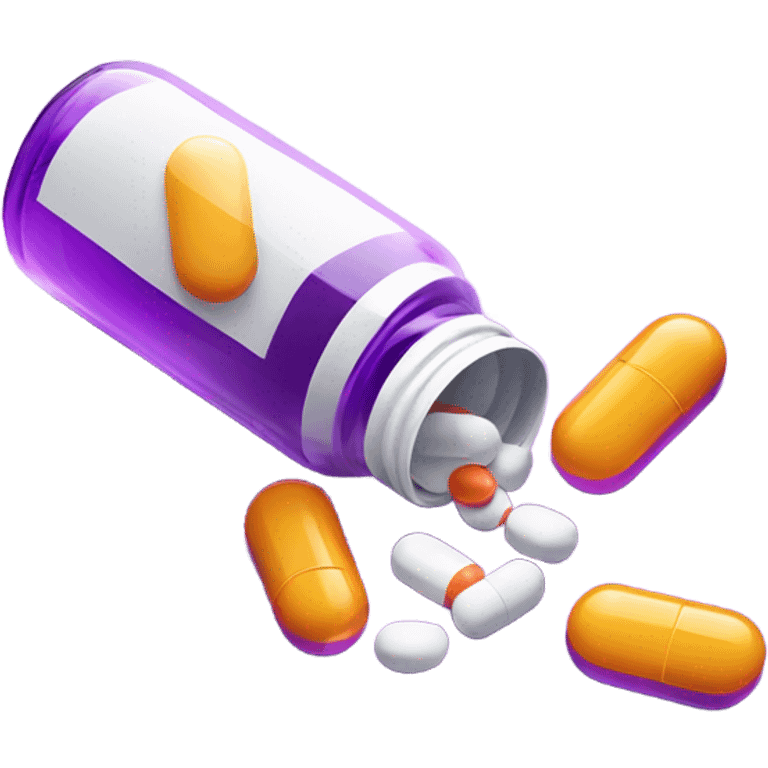 pills spilling from pill bottle purple emoji