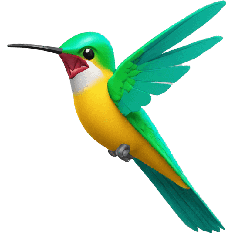 colibri contento en 3D emoji