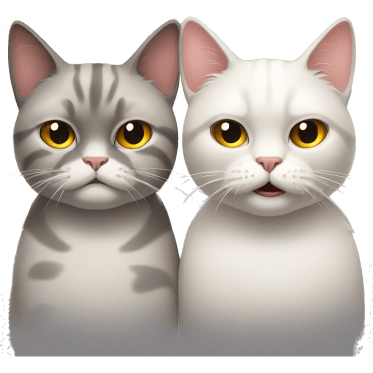 two annoyed cats standing emoji