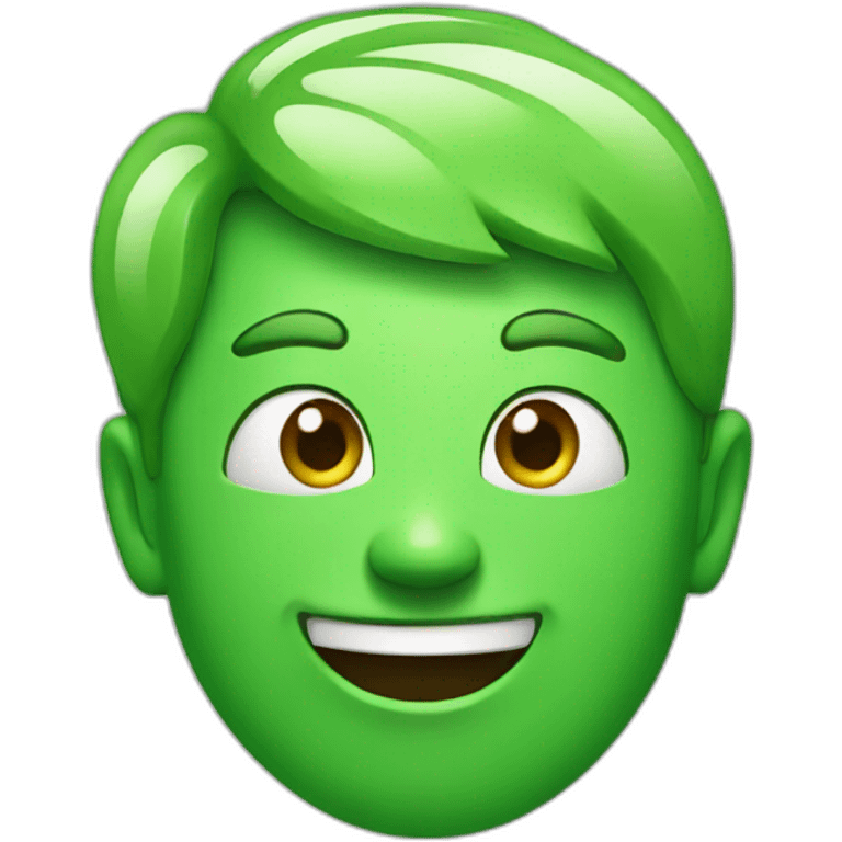 green face happy face emoji