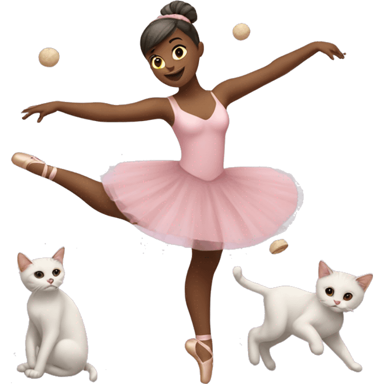 ballerina juggling cats emoji