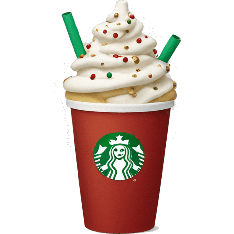 Starbucks cup Christmas theme emoji