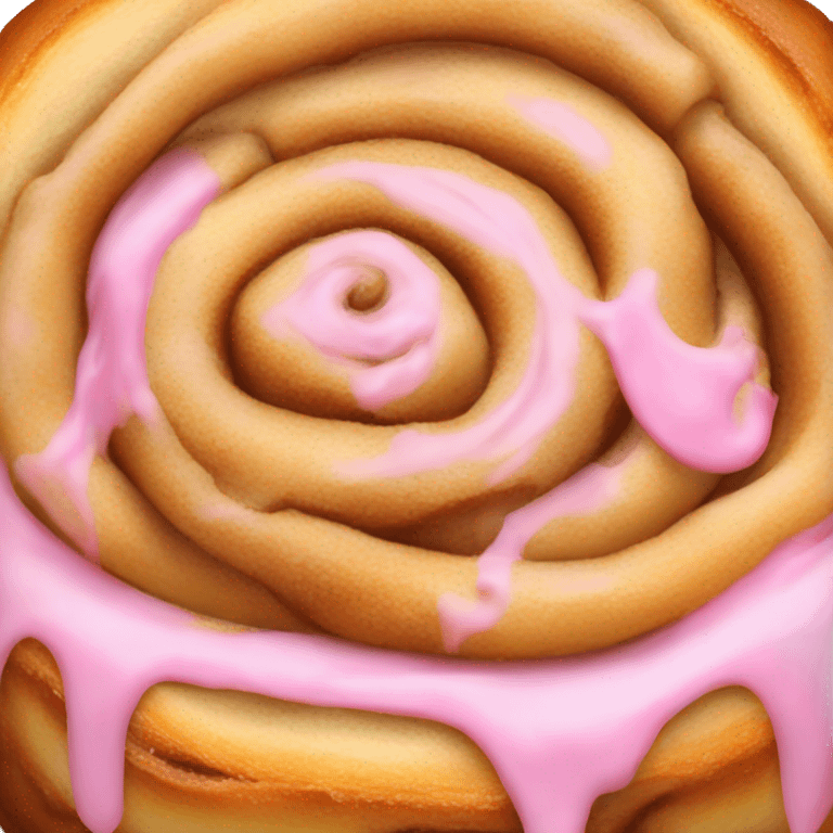 Cinnamon roll with pink frosting  emoji