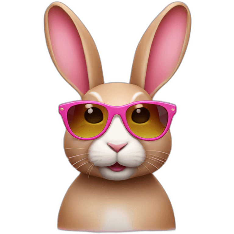 rabbit wearing sunglasses pink emoji