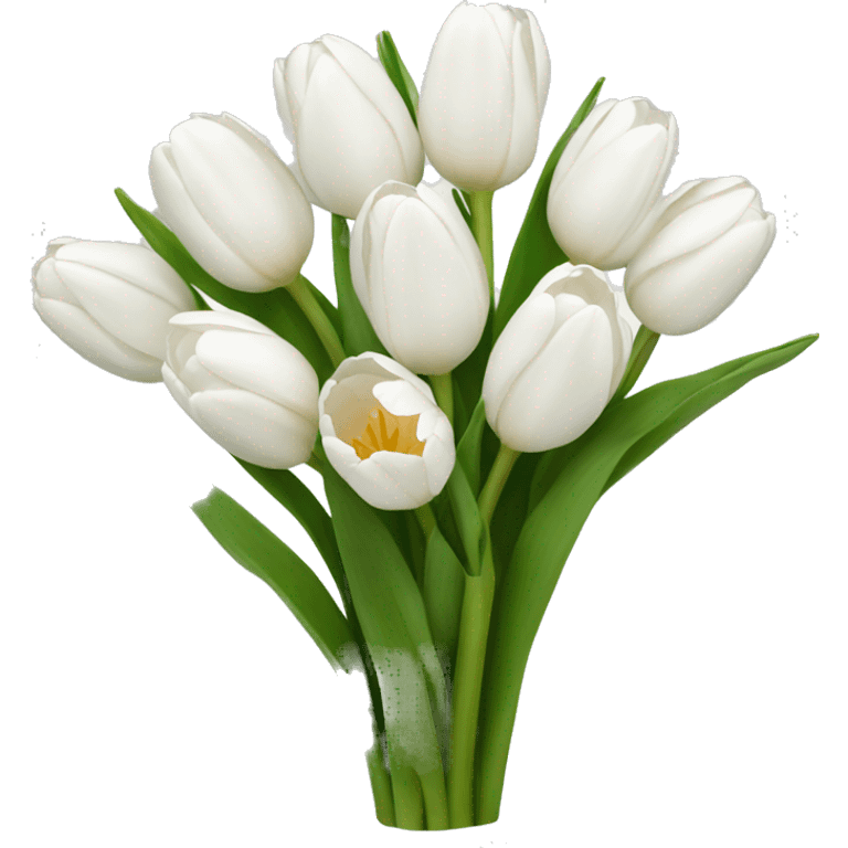 white tulip bouquet  emoji