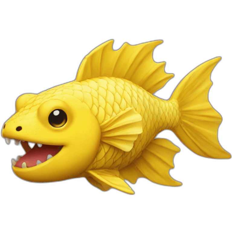 Yellow fish dragon emoji