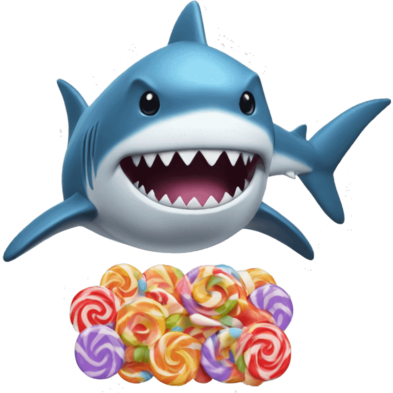 shark with candy emoji