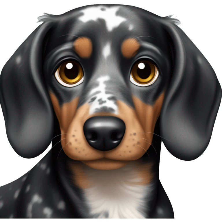 Black Merle mini dachshund  emoji