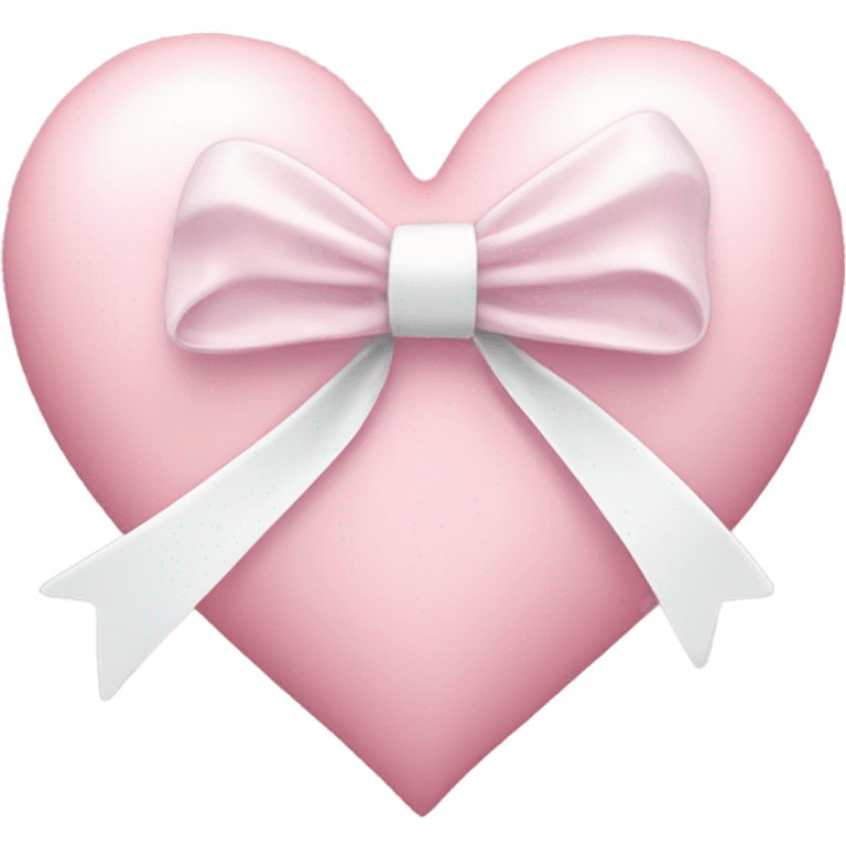 Pastel pink heart with white bow emoji