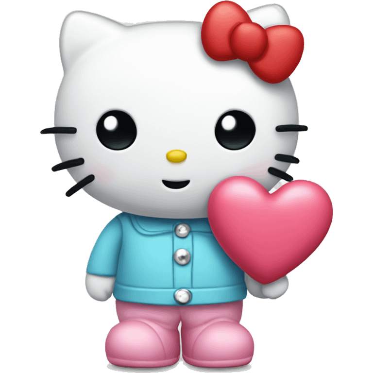 hello kitty with heart emoji