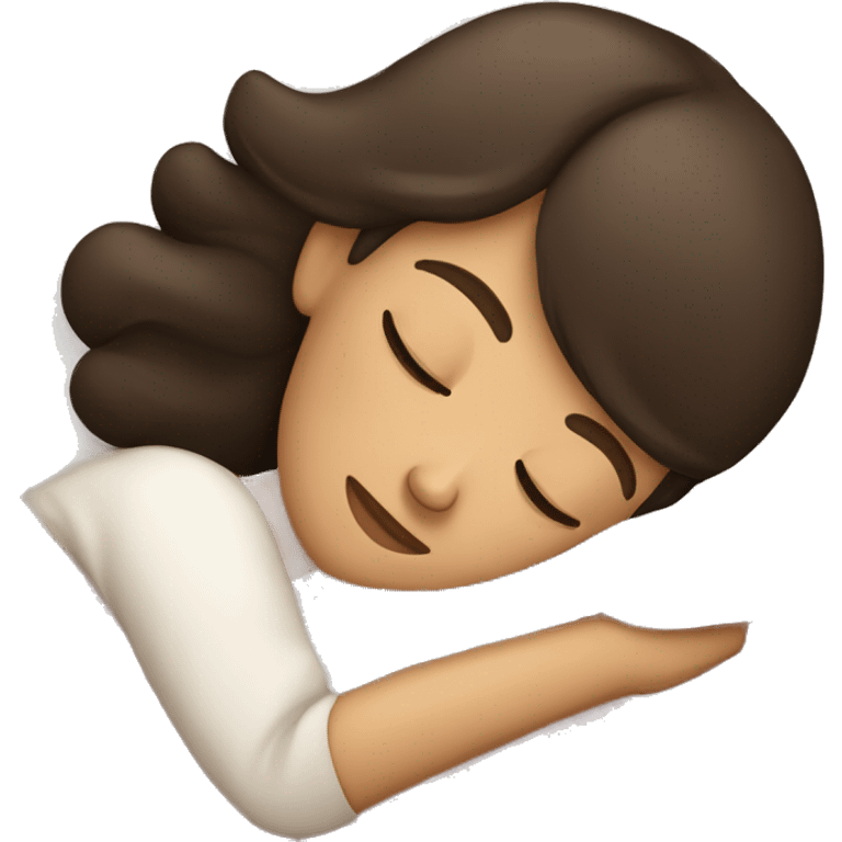 Brunette girl sleeping emoji