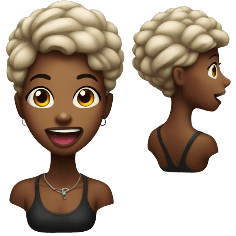 black girl with tongue out emoji