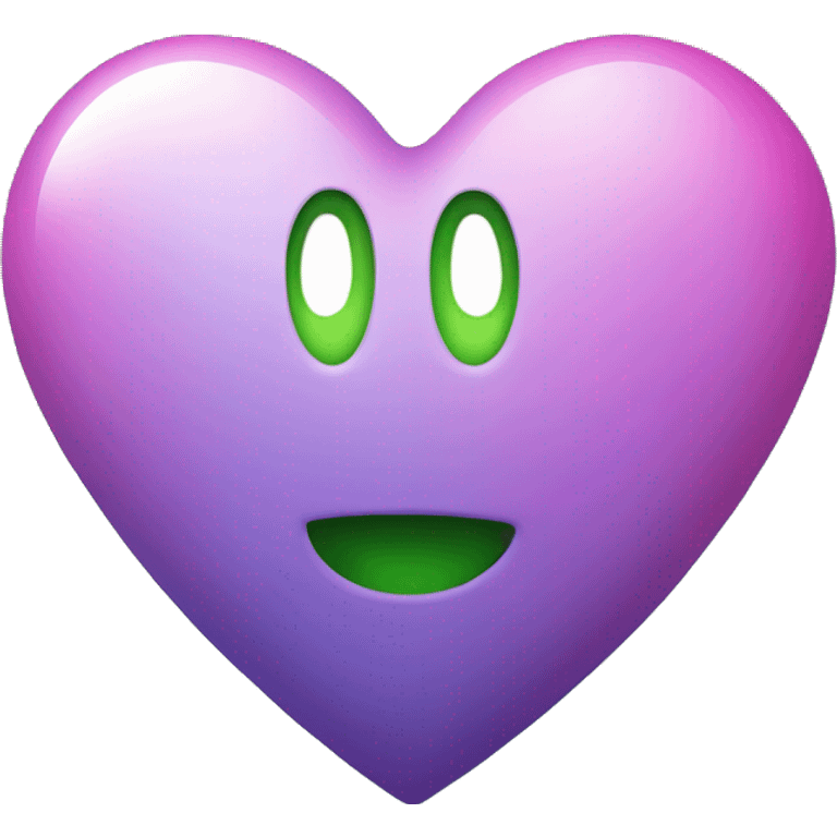 Green purple pink heart  emoji