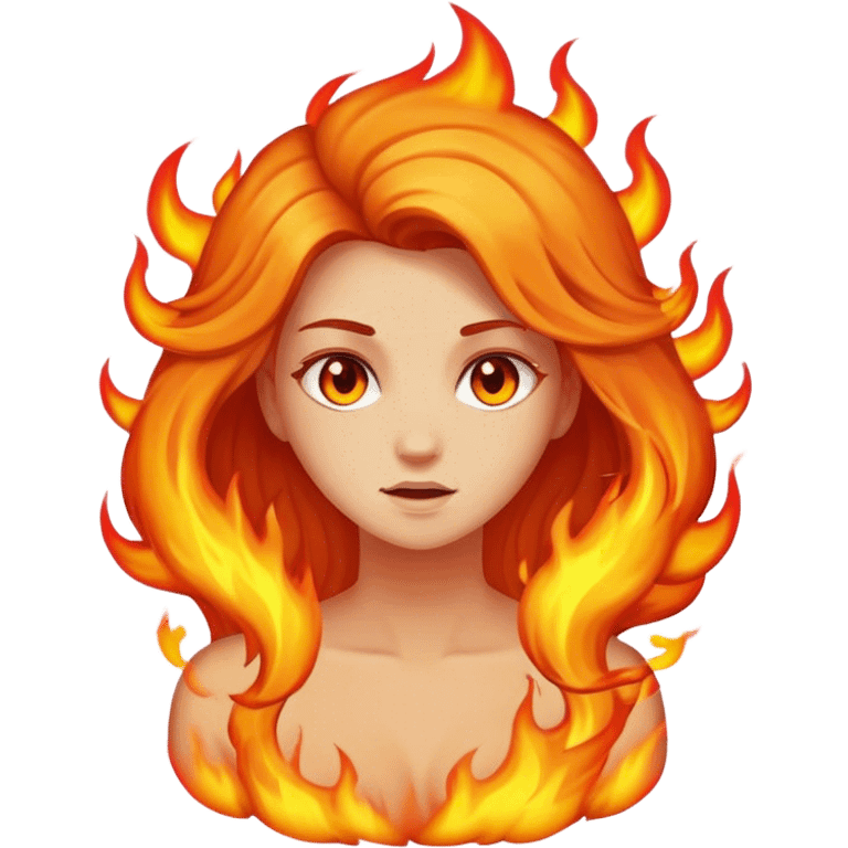 Girl with hair on fire emoji