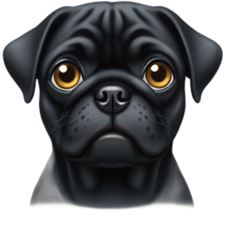 Black pug with one eye emoji