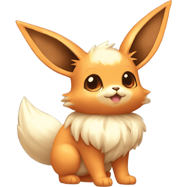 Kawaii Shiny Pastel Orange Eevee Full Body emoji