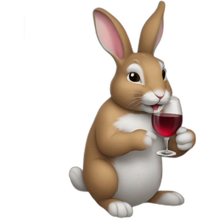 rabbit drinking wine emoji